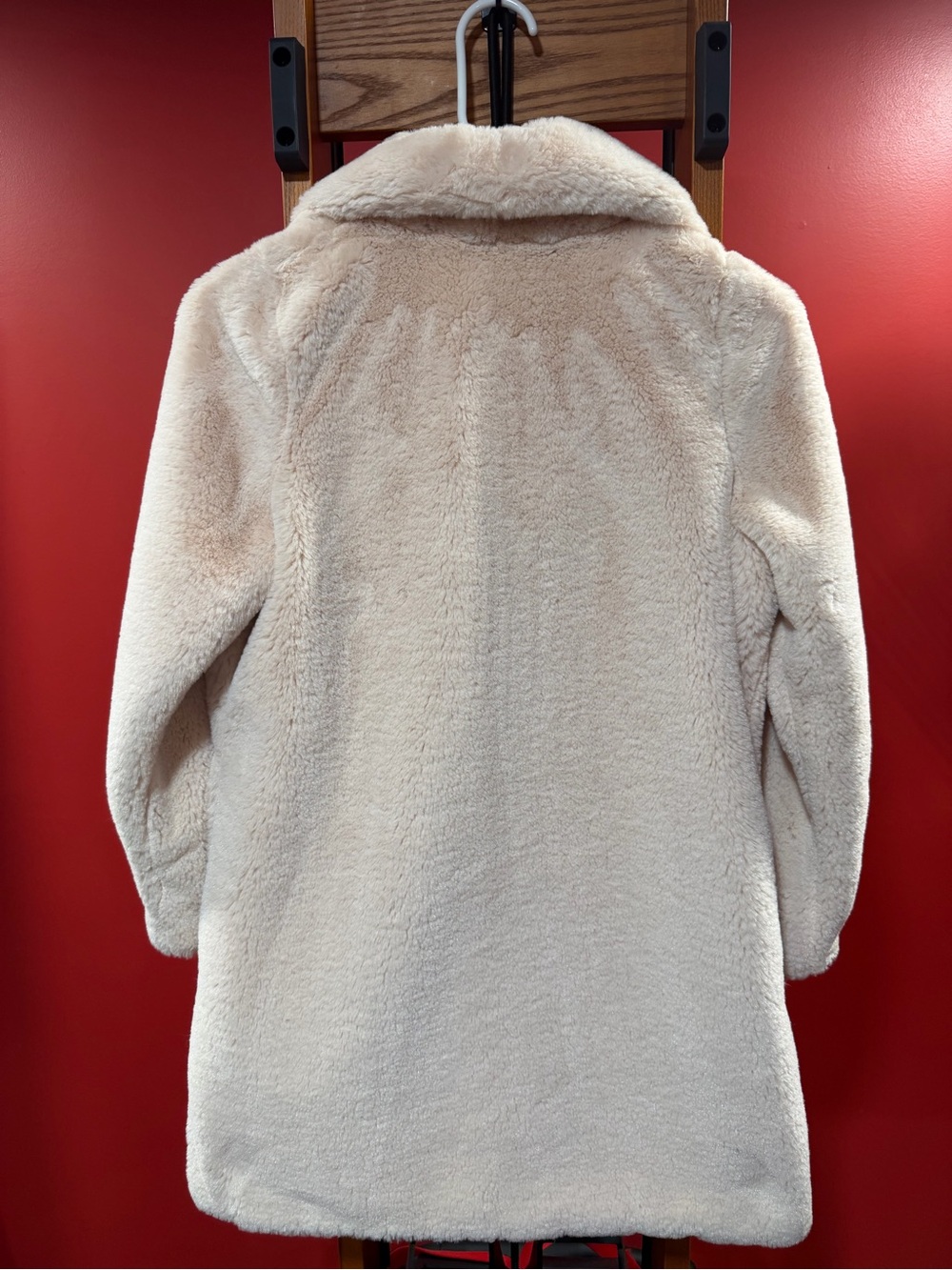 Lands’ End Women’s Faux Fur Teddy Coat – Size M (10-12) – Cream - Picture 7 of 9